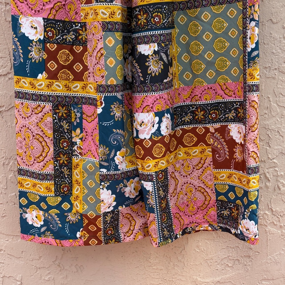 Prondi Patterned Patchwork Wide Leg Pants - Multi… - image 4